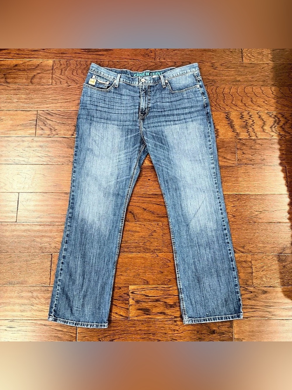 Cinch Men’s Grant Med Wash Stretch Relaxed Bootcut Jeans Western 40x32 Cowboy